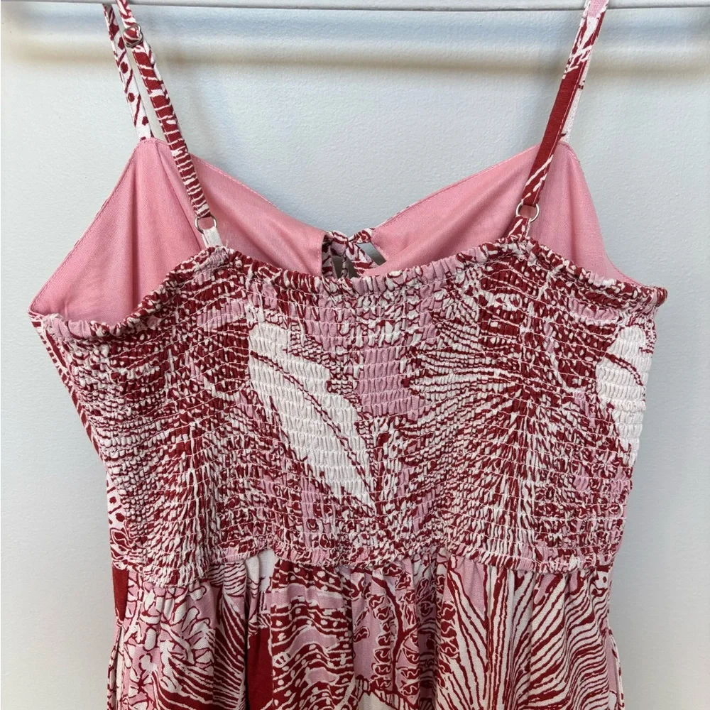 Japna Tropical Print Wide Leg Jumpsuit Linen Cotton Rayon Size Large - Picture 4 of 10